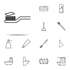 toothbrush with paste icon. web icons universal set for web and mobile