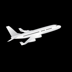 Fototapeta na wymiar Plane Icon set in flat style, Vector airplane simple black silhouette