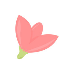 Nature background with blossom branch of pink flowers and butterfly. Vector