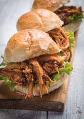 Pulled pork burger sandwich