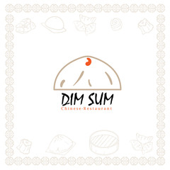 dim sum chinese restaurant food logo symbol graphic