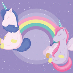 Rainbow and unicorns design