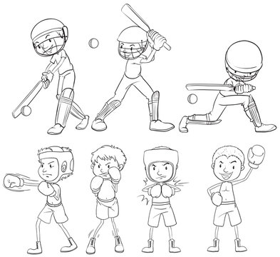 Set of sketch athlete