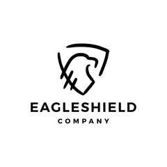 eagle shield doodle logo vector icon illustration