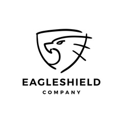 eagle shield doodle logo vector icon illustration