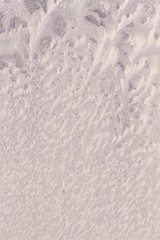 white frost on glass of abstract textures