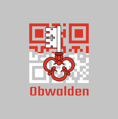 QR code set the color of Obwalden flag, The canton of Switzerland.