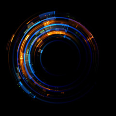 Vivid abstract background. Beautiful design of rotation frame.  .Mystical portal. Bright sphere lens. Rotating lines. Glow ring. .Magic neon ball. Led blurred swirl. Spiral glint lines.