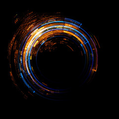 Fototapeta na wymiar Vivid abstract background. Beautiful design of rotation frame. .Mystical portal. Bright sphere lens. Rotating lines. Glow ring. .Magic neon ball. Led blurred swirl. Spiral glint lines.
