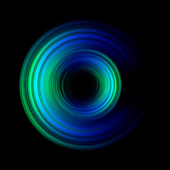 Vivid abstract background. Beautiful design of rotation frame.  .Mystical portal. Bright sphere lens. Rotating lines. Glow ring. .Magic neon ball. Led blurred swirl. Spiral glint lines.