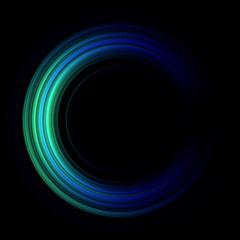 Vivid abstract background. Beautiful design of rotation frame.  .Mystical portal. Bright sphere lens. Rotating lines. Glow ring. .Magic neon ball. Led blurred swirl. Spiral glint lines.