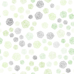Light Green, Yellow vector seamless natural pattern with flowers.