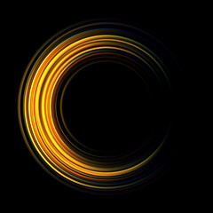 Vivid abstract background. Beautiful design of rotation frame.  .Mystical portal. Bright sphere lens. Rotating lines. Glow ring. .Magic neon ball. Led blurred swirl. Spiral glint lines.