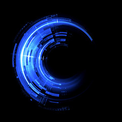 Vivid abstract background. Beautiful design of rotation frame.  .Mystical portal. Bright sphere lens. Rotating lines. Glow ring. .Magic neon ball. Led blurred swirl. Spiral glint lines.