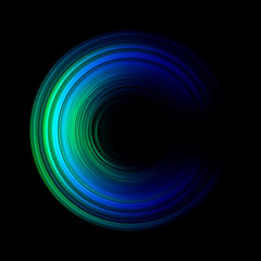 Vivid abstract background. Beautiful design of rotation frame.  .Mystical portal. Bright sphere lens. Rotating lines. Glow ring. .Magic neon ball. Led blurred swirl. Spiral glint lines.