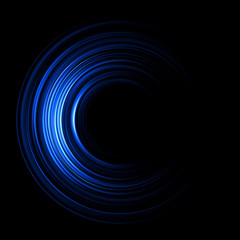Vivid abstract background. Beautiful design of rotation frame.  .Mystical portal. Bright sphere lens. Rotating lines. Glow ring. .Magic neon ball. Led blurred swirl. Spiral glint lines.