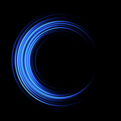 Vivid abstract background. Beautiful design of rotation frame.  .Mystical portal. Bright sphere lens. Rotating lines. Glow ring. .Magic neon ball. Led blurred swirl. Spiral glint lines.