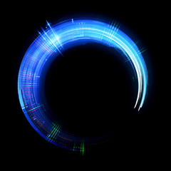Vivid abstract background. Beautiful design of rotation frame.  .Mystical portal. Bright sphere lens. Rotating lines. Glow ring. .Magic neon ball. Led blurred swirl. Spiral glint lines.