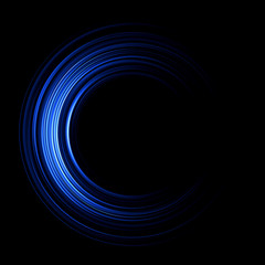 Vivid abstract background. Beautiful design of rotation frame.  .Mystical portal. Bright sphere lens. Rotating lines. Glow ring. .Magic neon ball. Led blurred swirl. Spiral glint lines.