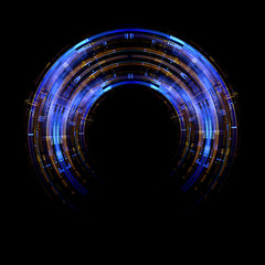 Vivid abstract background. Beautiful design of rotation frame.  .Mystical portal. Bright sphere lens. Rotating lines. Glow ring. .Magic neon ball. Led blurred swirl. Spiral glint lines.