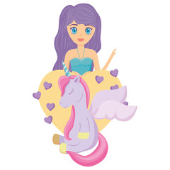 Cute unicorn and mermaid design