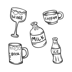 set of drink in glasses