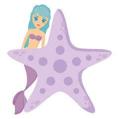 Cute mermaid icon 