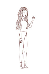 young woman standing avatar character