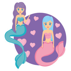 Cute mermaid icon 