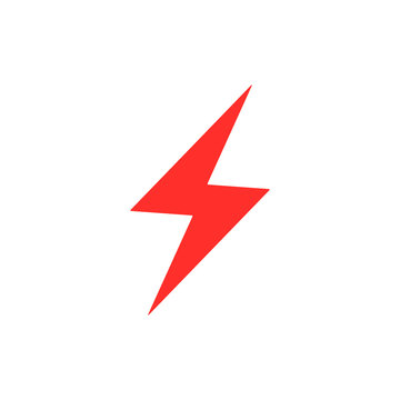 Red Lightning Icon Vector