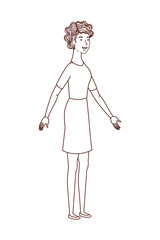 young woman standing avatar character