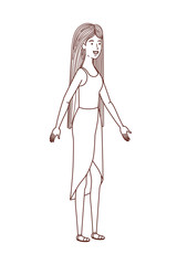young woman standing avatar character