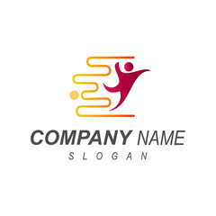 fast people logo, run icon