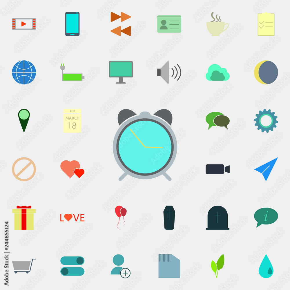 Poster alarm clock icon. color web icons universal set for web and mobile