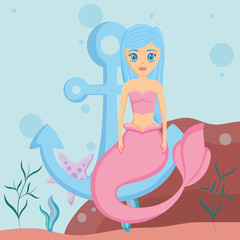 mermaid and anchor design