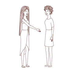 young women standing avatar character