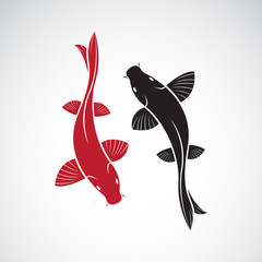 Vector of carp koi fish isolated on white background. Pet Animal. Easy editable layered vector illustration.