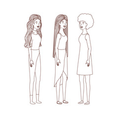 young women standing avatar character