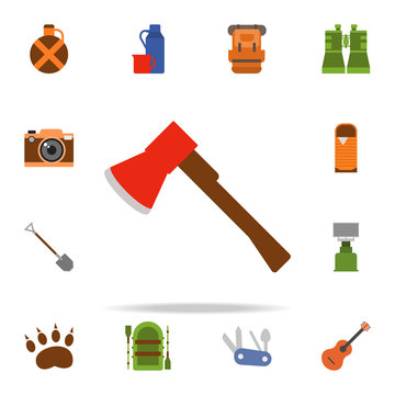 ax colored illustration icon. Camping icons universal set for web and mobile