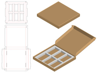 Box packaging die cut template design. 3d mock-up