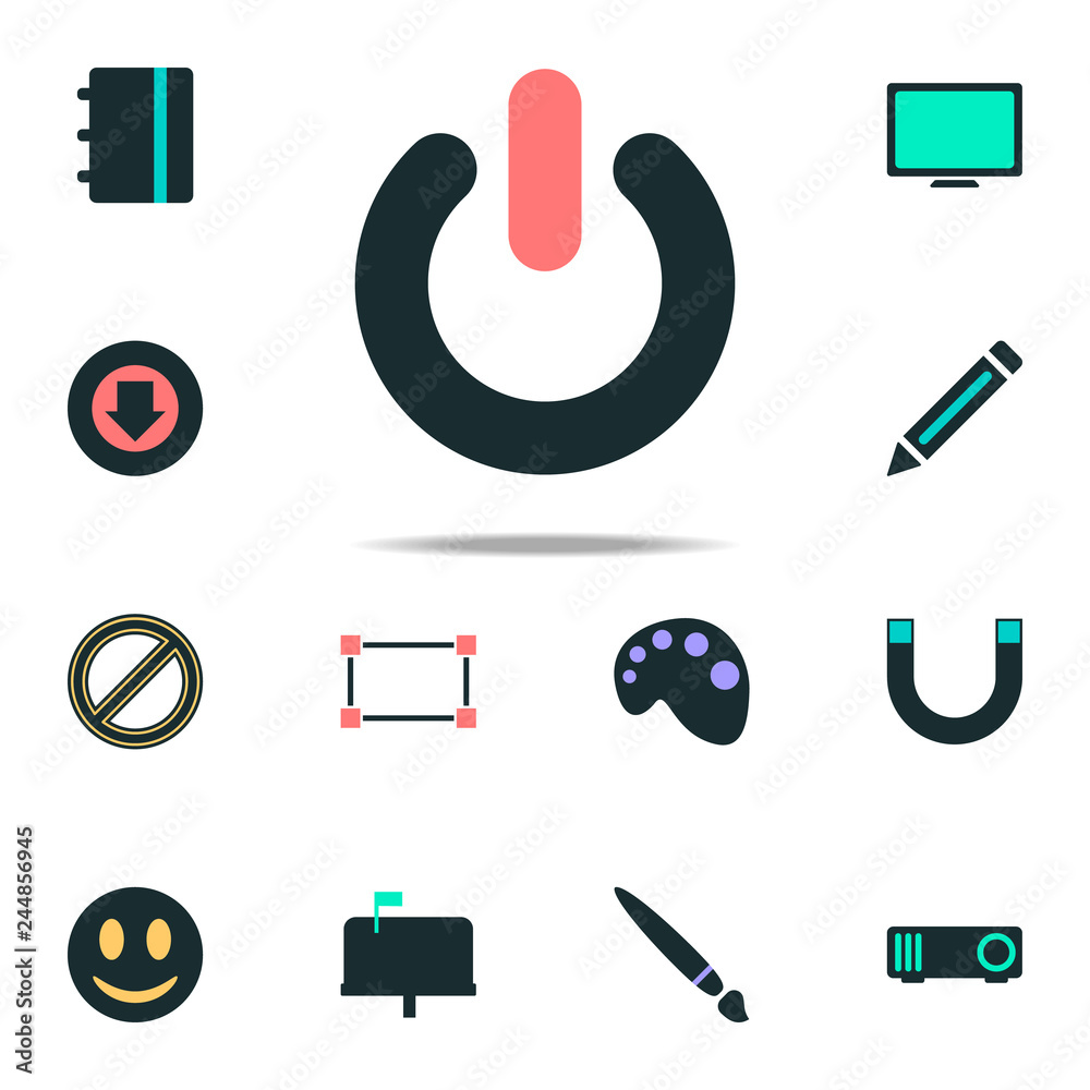 Aufkleber power button icon. web icons universal set for web and mobile