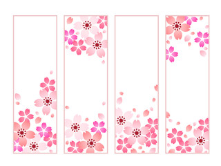 桜の花のフレームのセット
