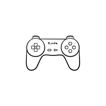 Game joystick hand drawn outline doodle icon. Video game controller and gamepad, pc game controller concept. Vector sketch illustration for print, web, mobile and infographics on white background.
