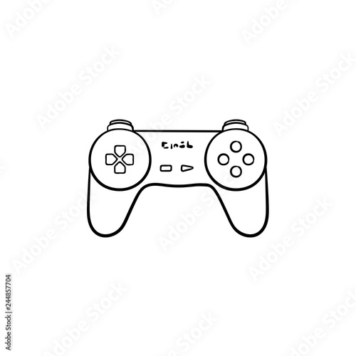 Game Joystick Hand Drawn Outline Doodle Icon Video Game Controller And  Gamepad, Pc Game Controller Concept Vector Sketch Illustration For Print,  Web, Mobile And Infographics On White Background Background Wall Mural