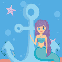 mermaid and anchor design