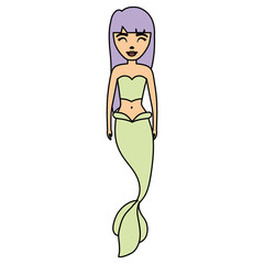 Cute mermaid icon 