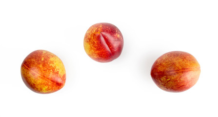 Fresh nectarine isolated on white background.