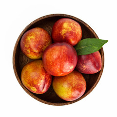 Fresh nectarine isolated on white background.