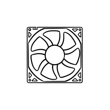 Computer fan hand drawn outline doodle icon. Computer cooler, PC hardware,  cooling equipment concept. Vector sketch illustration for print, web,  mobile and infographics on white background. Stock Vector | Adobe Stock
