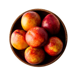 Fresh nectarine isolated on white background.